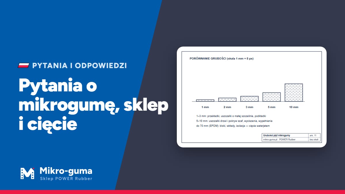 Pytania o mikrogumę, sklep i cięcie — Pytania i odpowiedzi, rysunek techniczny